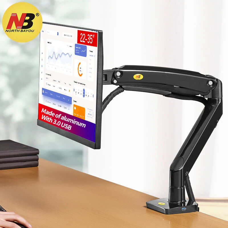 

NB F100A Monitor Desk Mount Full Motion 360 Rotate Swivel Monitor Arm with Gas Spring for 22''-35''Monitors from 3 to12kg