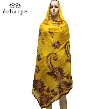 

New Arrival African Women Cotton Scarf, Embroidery Hinduism Women Hijab, Scarf for Shawks big size scarf EC171