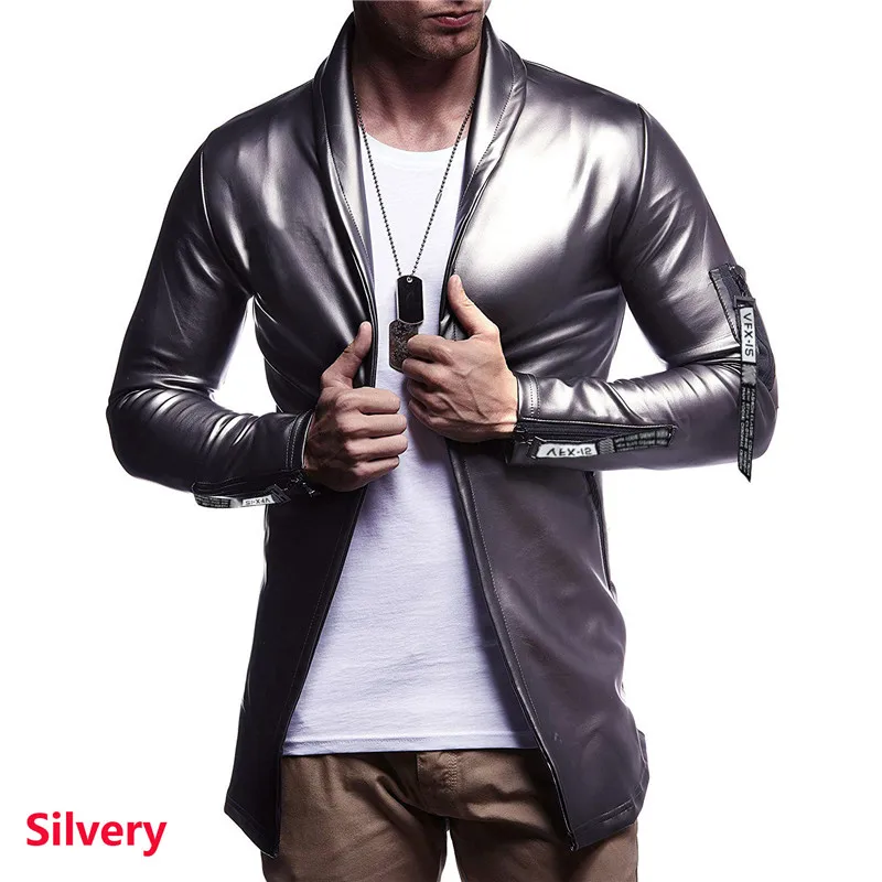 AliExpress Европейская версия мужских эластичных локомотивное кожаное пальто из искусственной кожи на молнии
