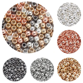 DIY 주얼리 제작용 큰 구멍 비즈, 금속 아님, 골드 컬러, 4 6 8 10 12 14 mm CCB 스페이서 비즈, F1497A, 로트당 20-100 개