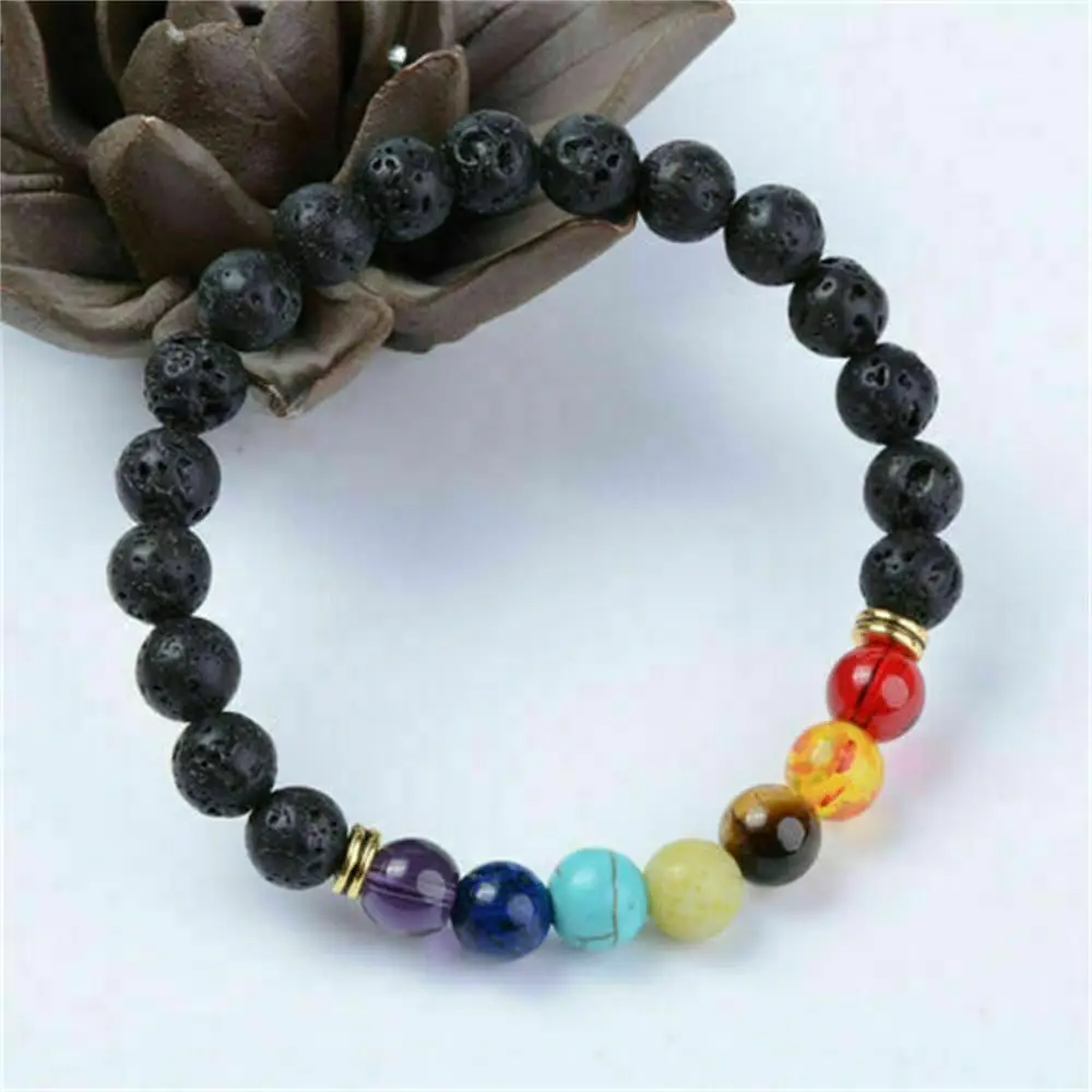 

7 Chakra Bracelet Crystal Stones Healing Balance Beads Reiki Buddha Mala Anxiety Healing Bracelet for Men Women