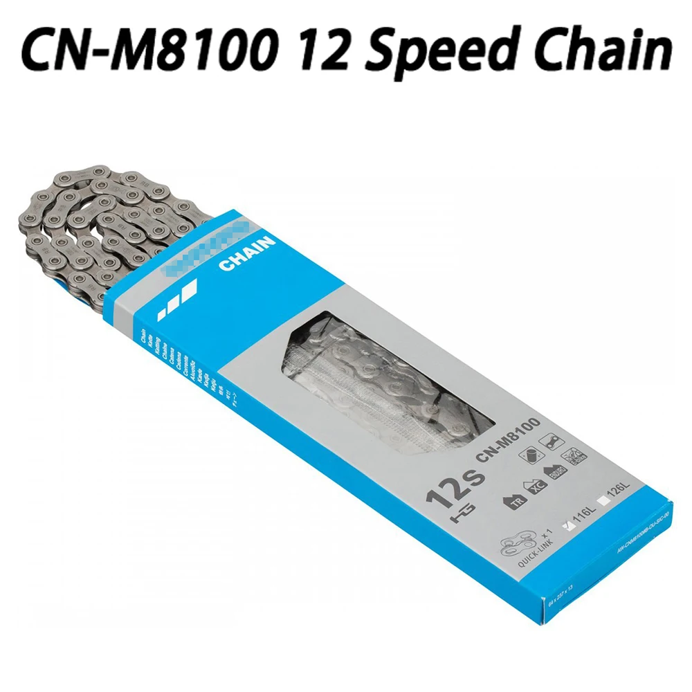 SHIMANO XT CN M8100 12-ступенчатая цепи с Quick-Link116/126L горный велосипед инструмент для демонтажа цепи велосипеда(CN-M8100 MTB дорожный велосипед цепи - Цвет: CN-M8100 116L  Box