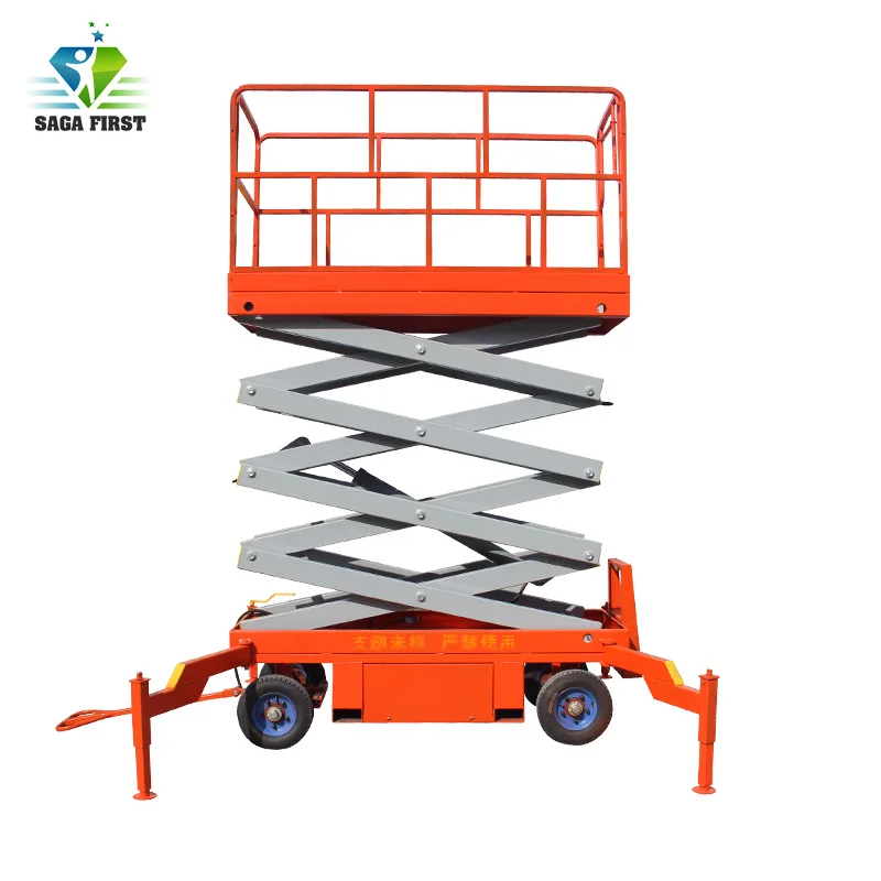 Blue color working platform with safe guards Blue color working platform with safe guards