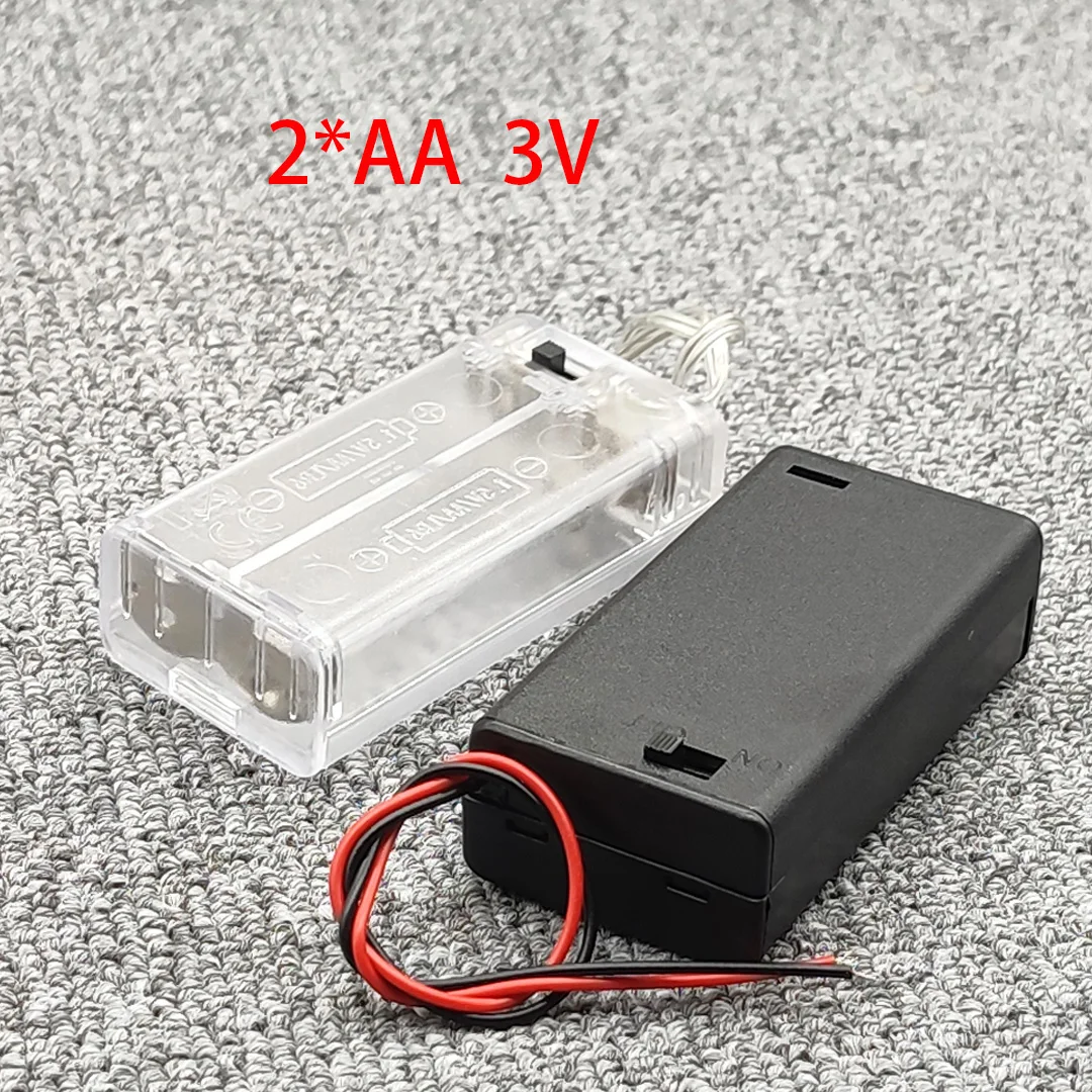 Ogrmar Lot de 2 interrupteurs marche/arrêt pour boîtier de piles AA 1,5 V Noir avec capuchon