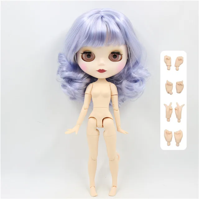 ICY factory шарнирная кукла blyth mix violet hair joint body matte face 30 см 1/6 toy - Цвет: doll with hand B