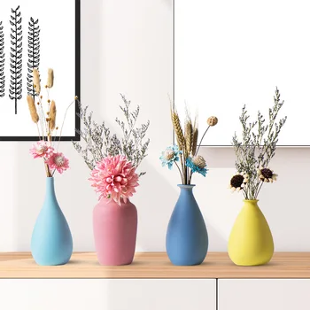 

Ins Modern Ceramic Dried Flower Vase Flower Decoration Vase For Home Nordic Living Room Model House Home Decoration
