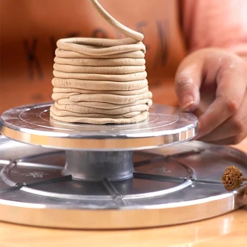 

12/15cm Double Face Use Aluminum Alloy Turntable for Ceramic Clay Sculpture Platform Pottery Wheel Lazy Susan Pottery Tools