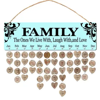 

New Year Wooden Family Birthday Reminder Calendar Board Wall Hanging 2020 Decor XXUC
