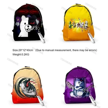 

2020 New Monokuma Backpack 3D Casual Backpack Men and Women Bag College Key Chain Teenagers School Bag