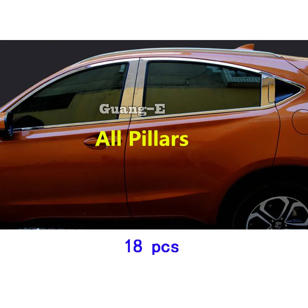 option 4 Для Honda hr-v HR-V Vezel корпус автомобиля из нержавеющей стали Стекло окно декоративная подушка средняя полоса отделка рамка накладки на фары части - Цвет: option 4
