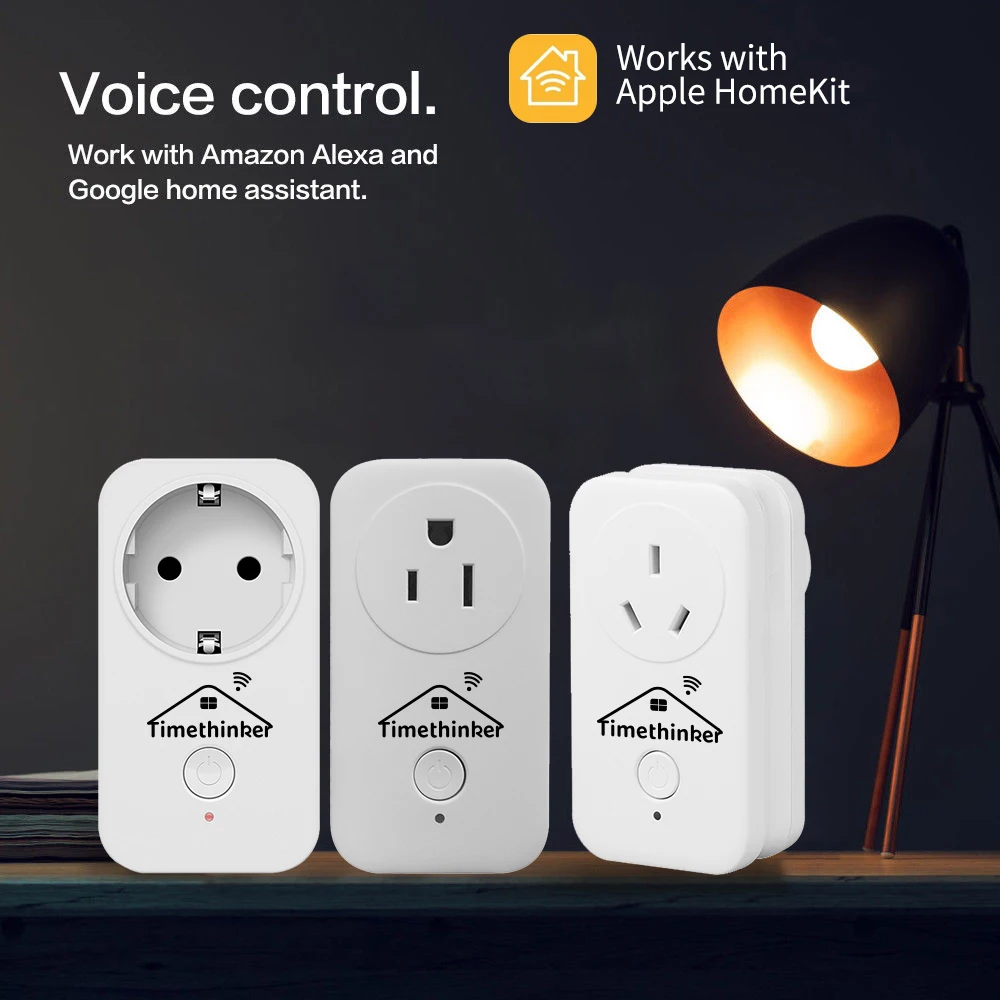 

Timethinker Smart Home WiFi Plug Homekit Socket for Apple Homekit Alexa Google Home AU UK US EU Outlet APP Siri Remote Control