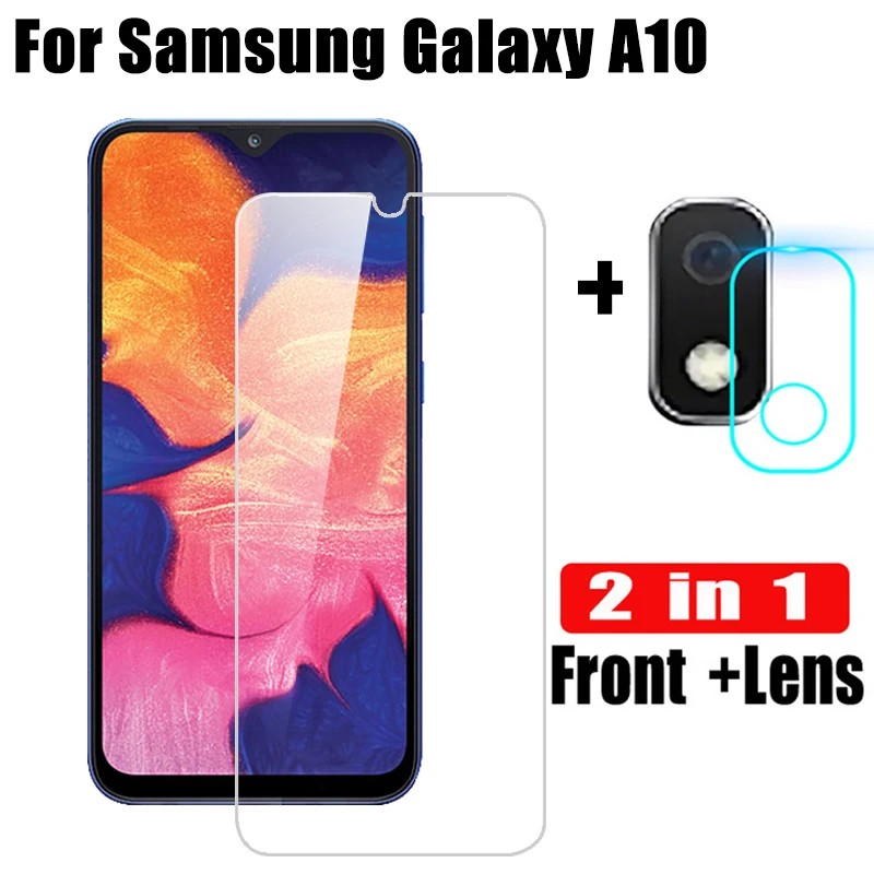 

2 in 1 Lens Protective Glass Samsung A10 Tempered Glass for Samsung Galaxy A10 Screen Protector sansung A 10 A105F 10A Lens Film