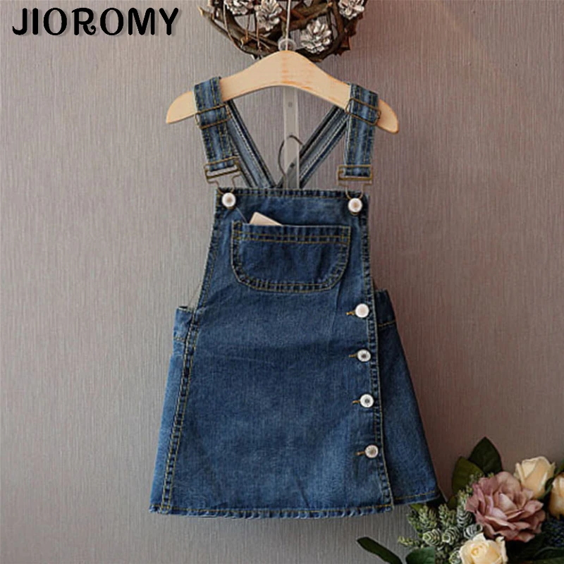 Новое джинсовое платье на бретелях детская одежда с карманами брендовая эксклюзивная одежда костюм для девочек