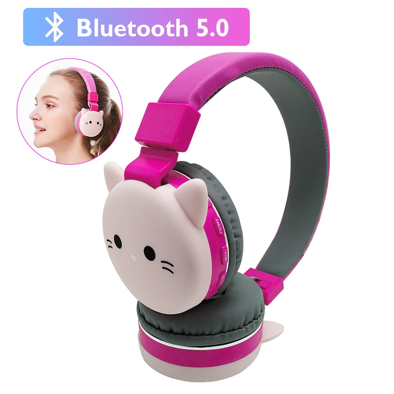 Симпатичные детские наушники с рисунком Blueooth для девочек Беспроводная игровая
