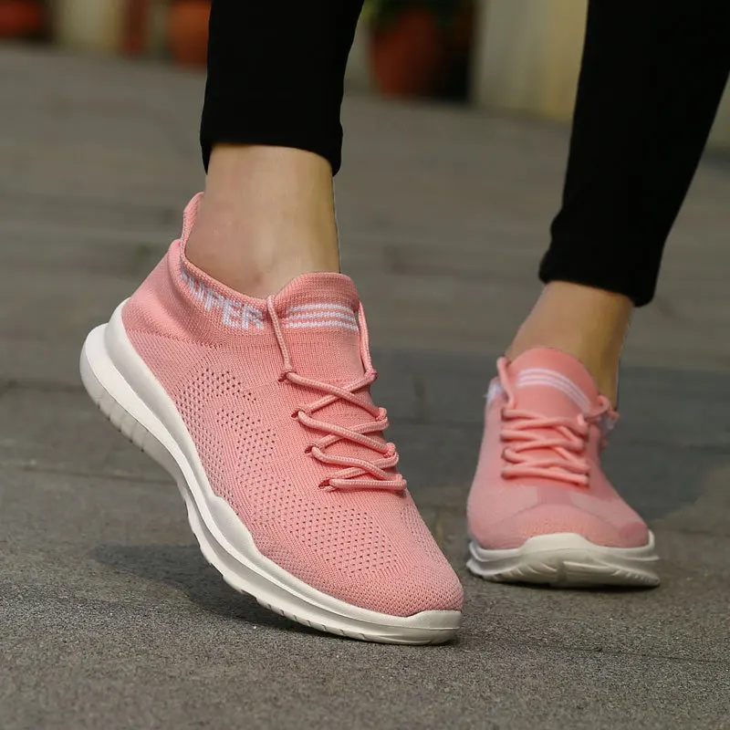 

Fly Woven wa zi xie Women's 2019 Summer Elasticity Mesh Versatile Trendy Shoes Soft Bottom Lightweight Casual Sports Breathable