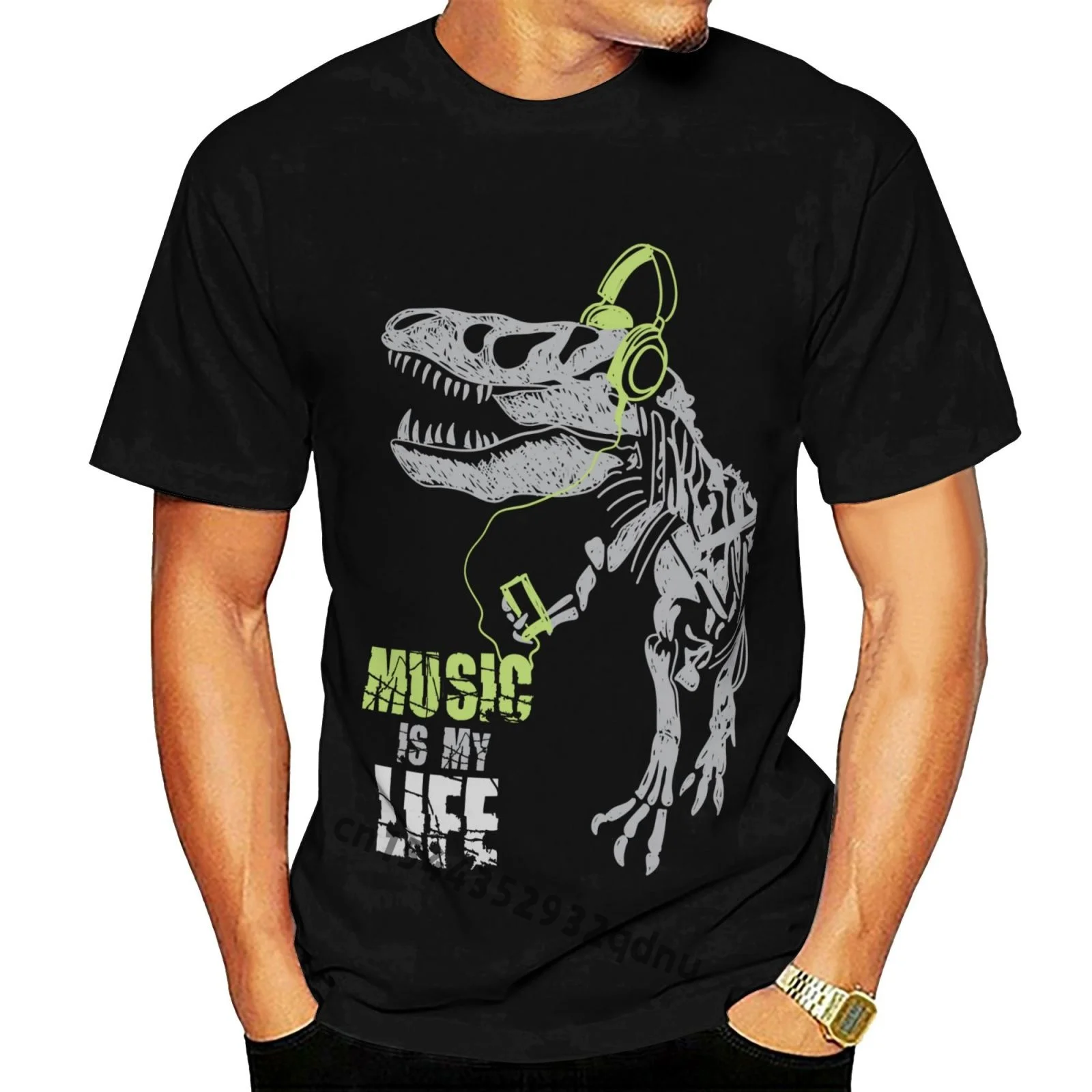 Ручной рисунок динозавра для мужчин grophic T shirt Black (S-6XL) Maillot Psg | Мужская одежда