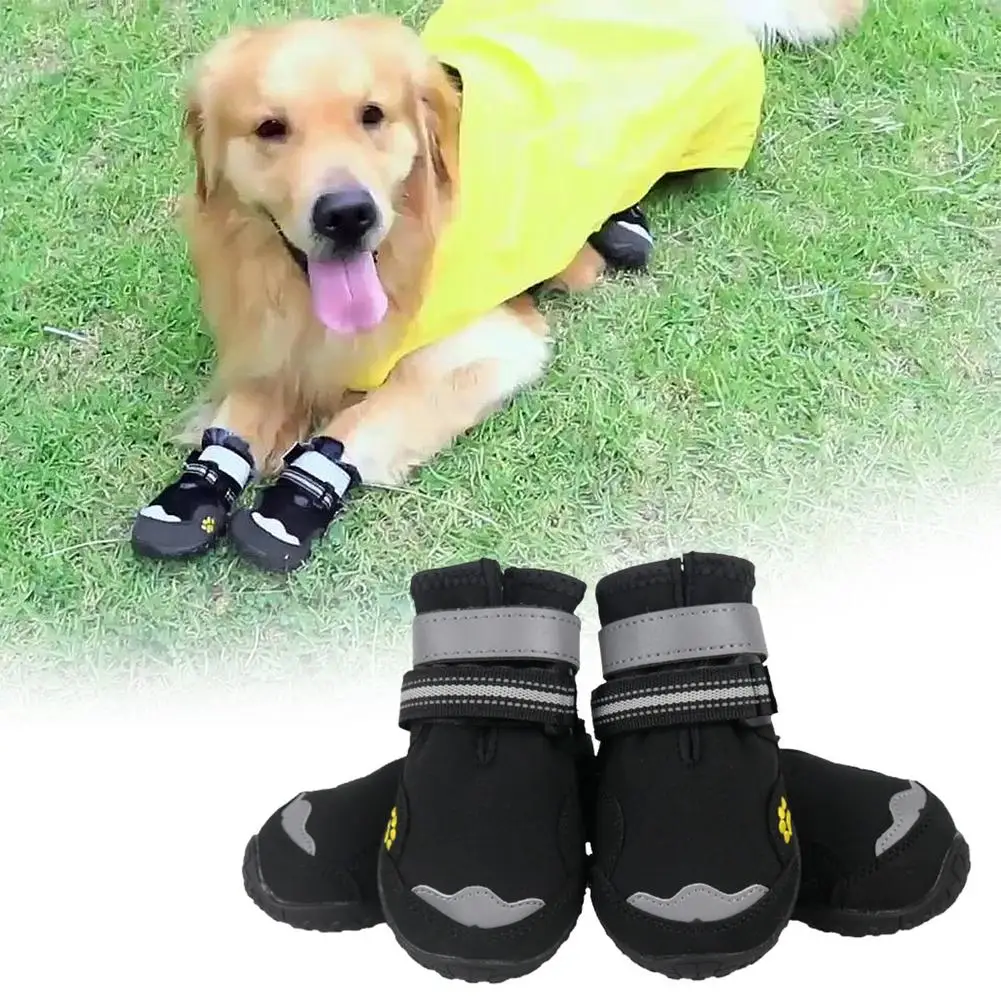 4pcs Pet Dog Shoes Waterproof Winter Pet Dog Snow Boots Anti-slip Snow Pet  Boots Paw Protector Warm For Small Medium Large Dog - Dog Shoes - AliExpress