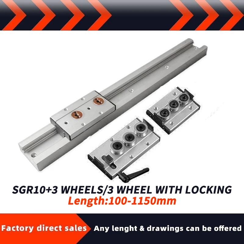 Guia de Trilho Linear de Eixo Duplo Trilho Peças Sgr10 1001150 mm Mais Guia de Travamento de Alta Velocidade Sgb10 Mais Trava
