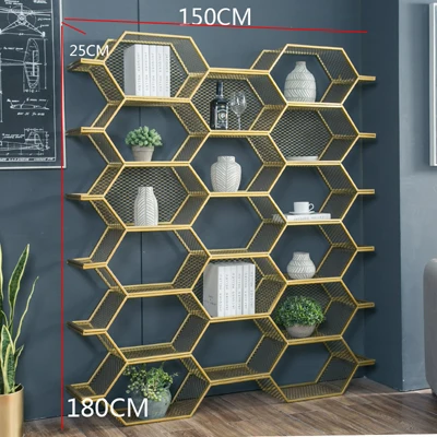 Золотой полый встроенный Diy настенный экран для перегородок книжный шкаф гардероб столовая гостиная офис отель дисплей - Цвет: 17 units