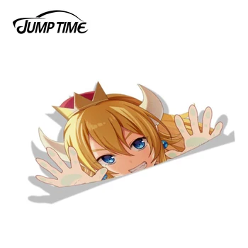 

Jump Time 13cm x 6.9cm Car Sticker Bowsette PEEK Anime Vinyl Sticker Laptop Luggage Waterproof Car Styling Decal Accessories