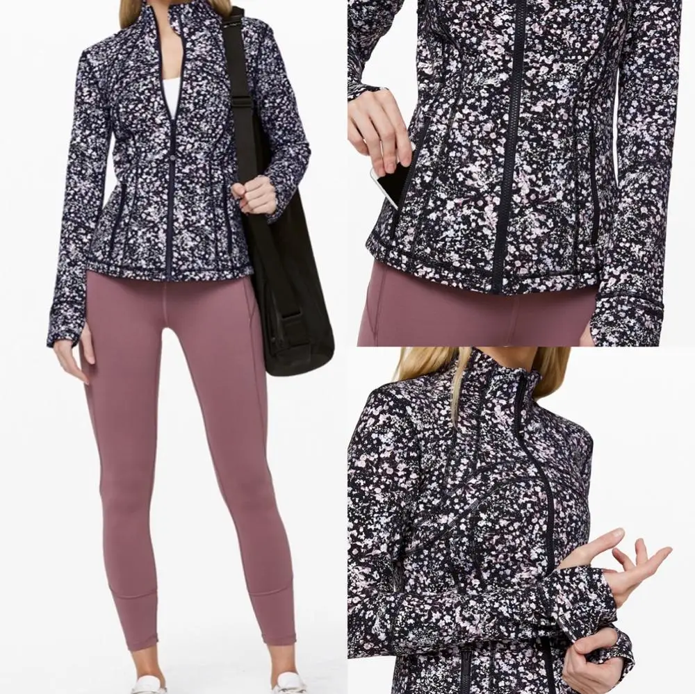 

good quality yoga gym jacket zip full coat digital print running training