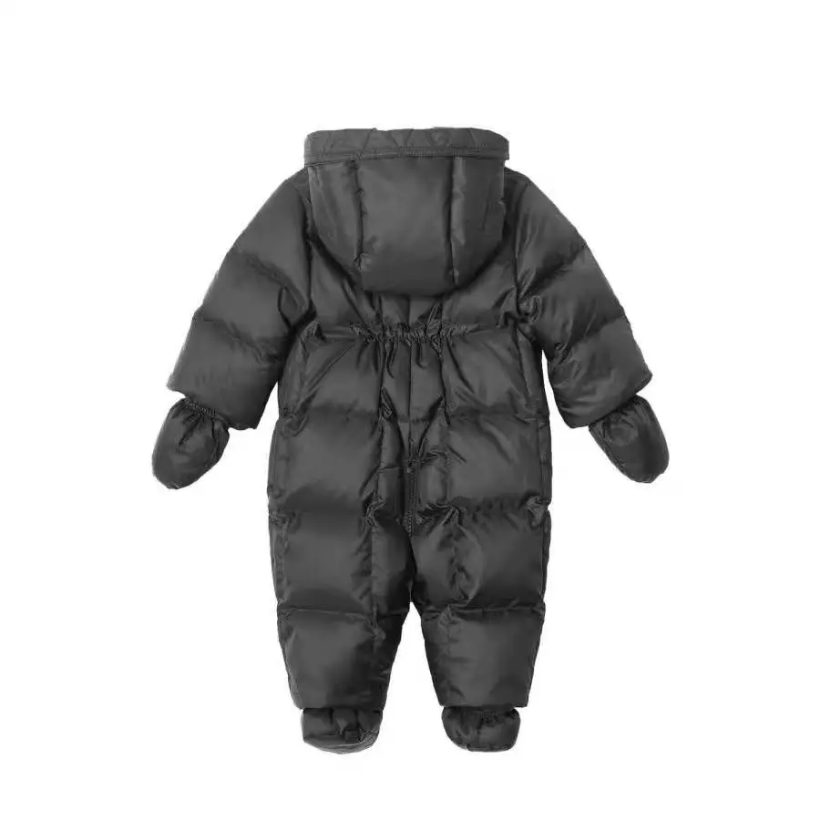 

2019 NEW Baby Duck Down Plaid hat Romper Set For Newborn Baby Black Romper Down Coat 66 73 80 90 100cm
