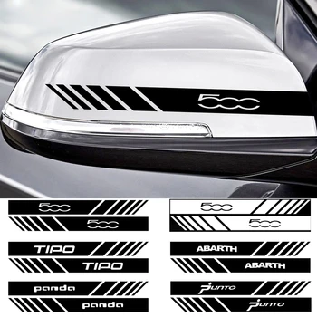 

2Pcs Car Rearview Mirror Sticker and Decal For Fiat Viaggio Abarth Punto 124 125 500 Auto Exterior Car styling Accessories