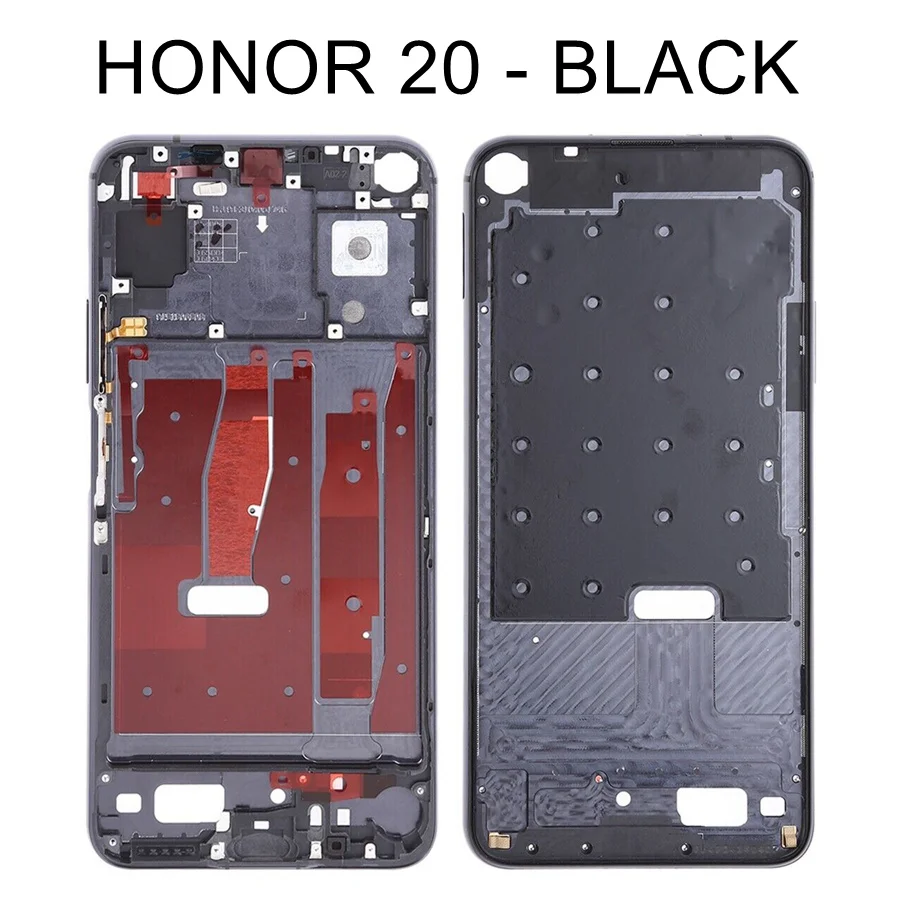 Передняя рамка для huawei Honor View 20, опорная Рамка для экрана, средняя рамка, рамка для huawei Honor 20 Pro, передняя рамка, замена - Цвет: Honor20 Black
