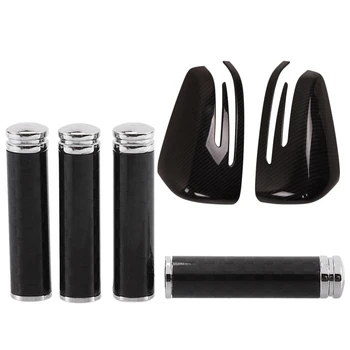 

Car Door Pin Lock Lifting Bolt Trim Carbon Fibre with 2Pcs Car Carbon Fiber Side Mirror Cover