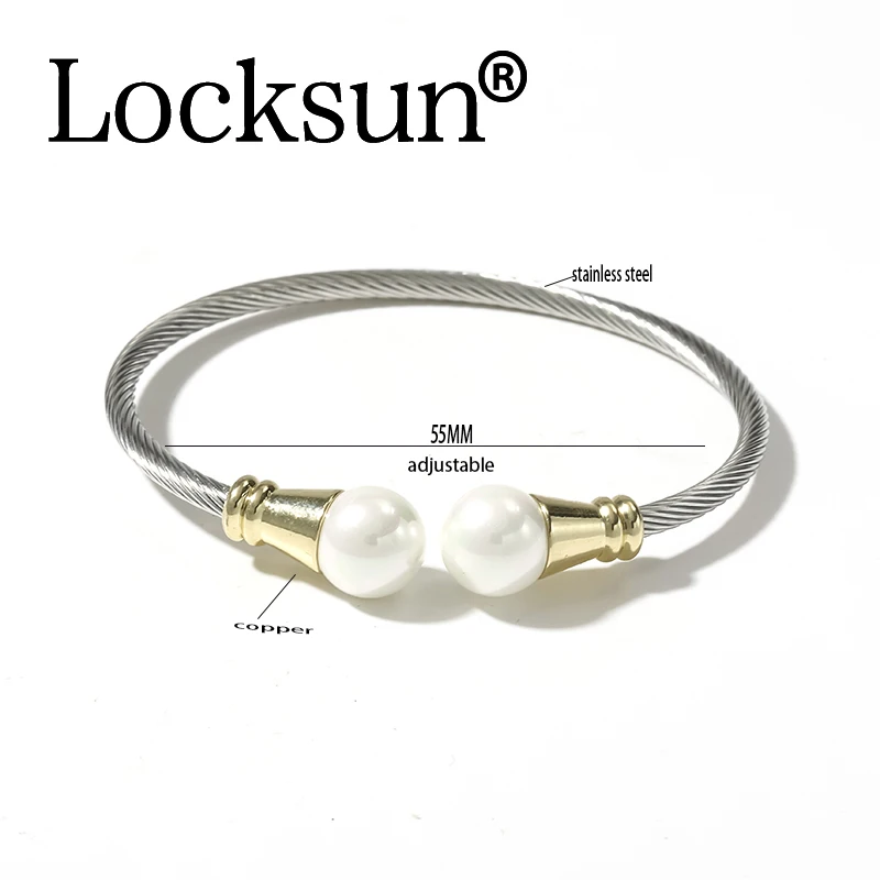 Locksun, дизайн, Индивидуальные женские браслеты, цепочка из нержавеющей стали, шарм, открытый, регулируемый, эластичный провод, аксессуары, браслеты