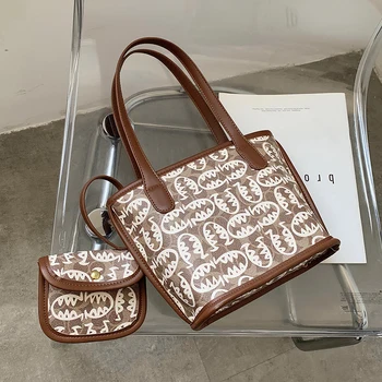 

с доставкой High Capacity PU Leather Tote Bags 2020 Composite Bag Lady Travel Crossbody Shoulder Bags Female Simple Handbags