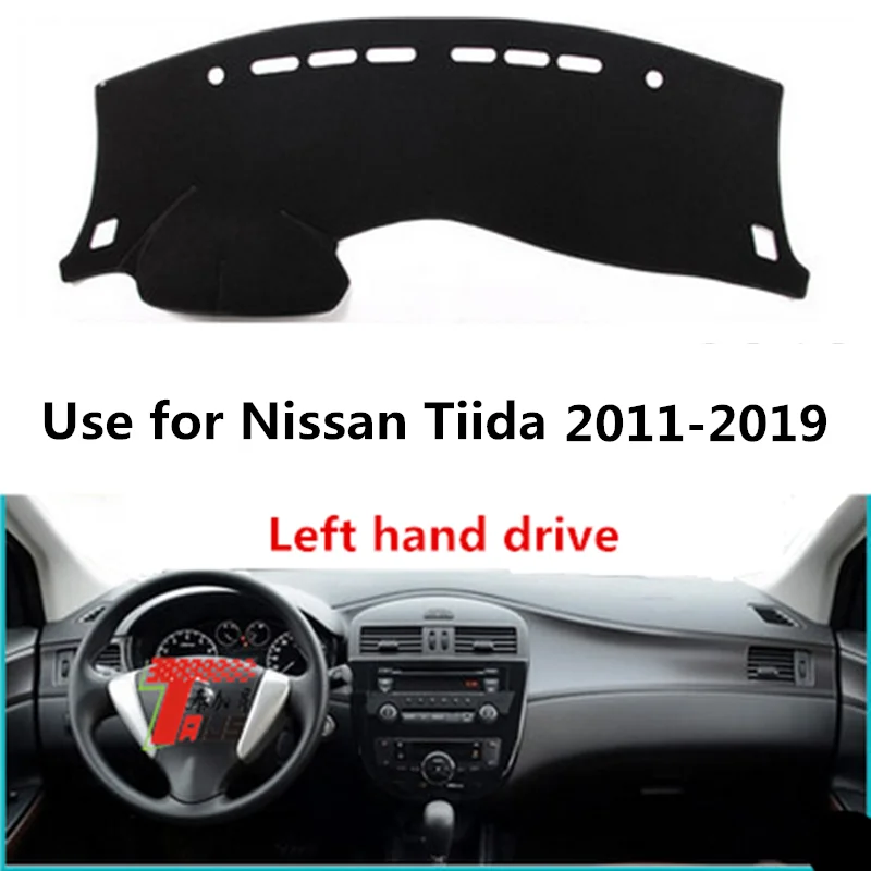 Taijs чехол для приборной панели автомобиля с левым приводом для Nissan Tiida 2011- полиэфирное волокно анти трещин коврик для приборной панели автомобиля для tiida