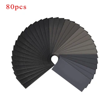 

80PCS Sandpapers Set Wet or Dry 320/400/600/800/1000/1200/1500/2000 Grit
