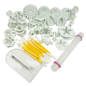 

46Pcs Fondant Cake Mold Set Flower Cake Decorating Tools Kitchen Baking Molding Kit Sugar Craft Making Mould for Cookie