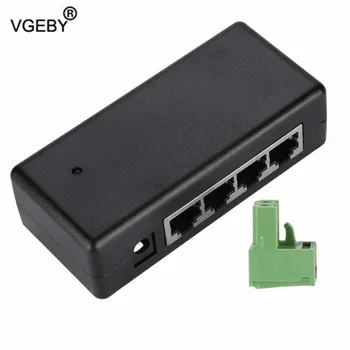 

4 Port PoE Injector 4CH PoE Power Adapter Ethernet Power Supply Pin 4,5(+)/7,8(-) Input DC12V-DC48V for IP Camera
