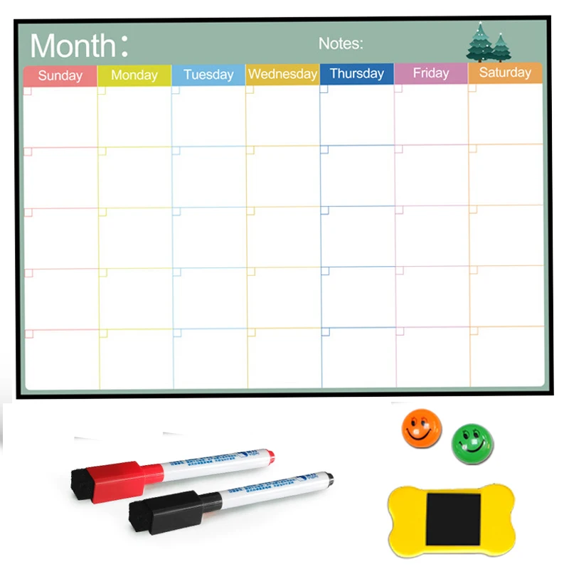 A3 Size Magnetic Board Monthly Calendar Dry Erase whiteboard Drawing For Kitchen Home Fridge Refrigerator Weekly Planer | Канцтовары для