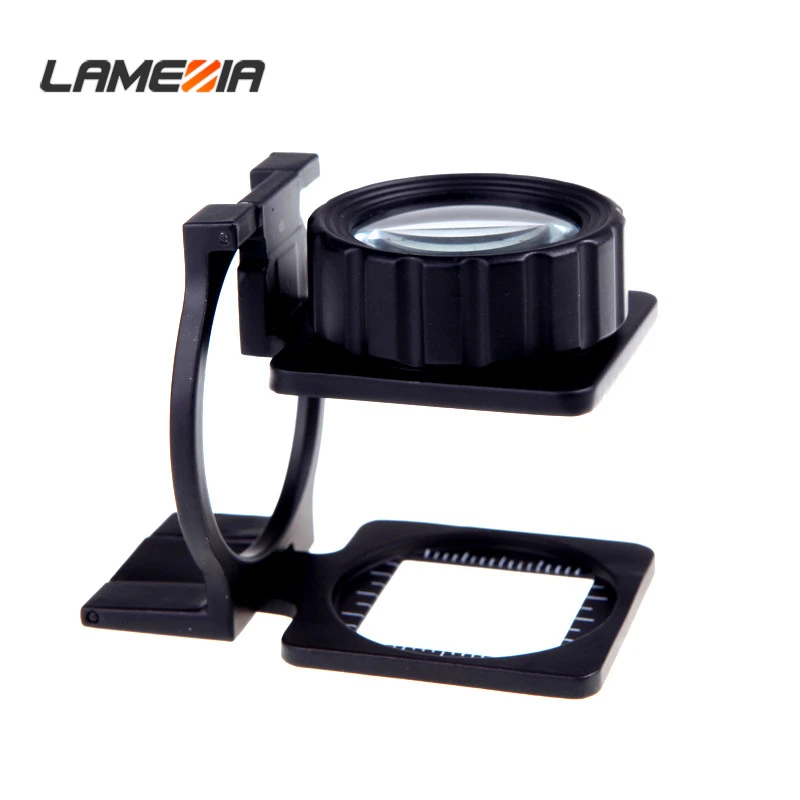 LAMEZIA 10X30mm Mini Pocket Metal Tester Folding Cloth Microscope Thread Counter Magnifier Magnifying Glass LAMEZIA 10X30mm Mini Pocket Metal Tester Folding Cloth Microscope Thread Counter Magnifier Magnifying Glass