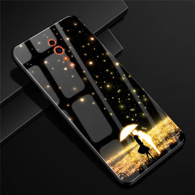 Для Oppo Reno Z Case 6,4 ''закаленное стекло Роскошный Жесткий чехол для Oppo Reno Z телефонные чехлы RenoZ Мягкий бампер для OppoRenoZ - Цвет: 18