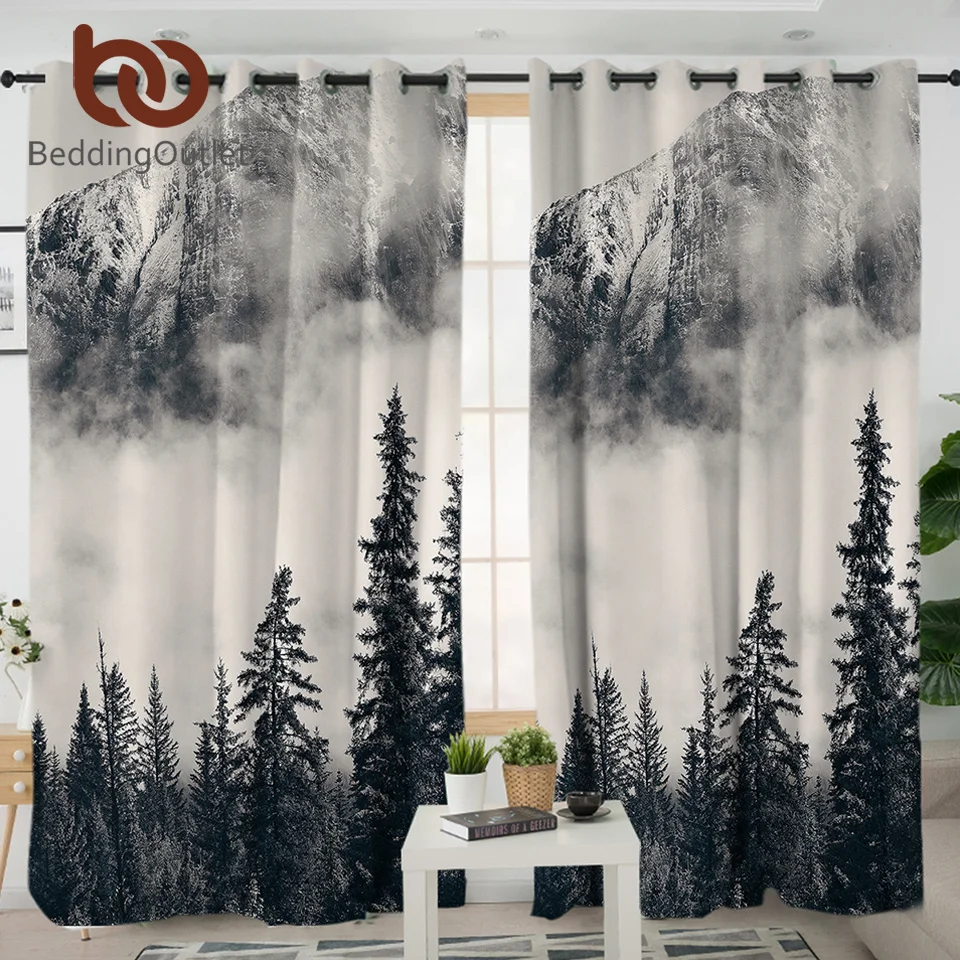 BeddingOutlet лесная занавеска для гостиной s спальни с коническим деревом занавески