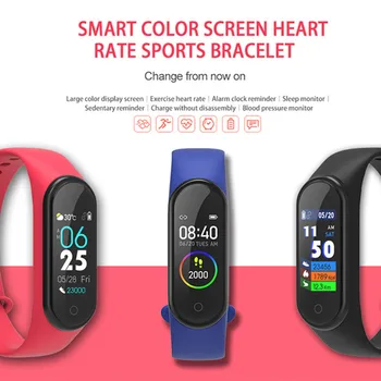 

M4 Smart Band Wristbands Fitness Tracker Health Heart Rate Blood Pressure Monitor Bluetooth Sports Bracelet PK Mi Band 4 3