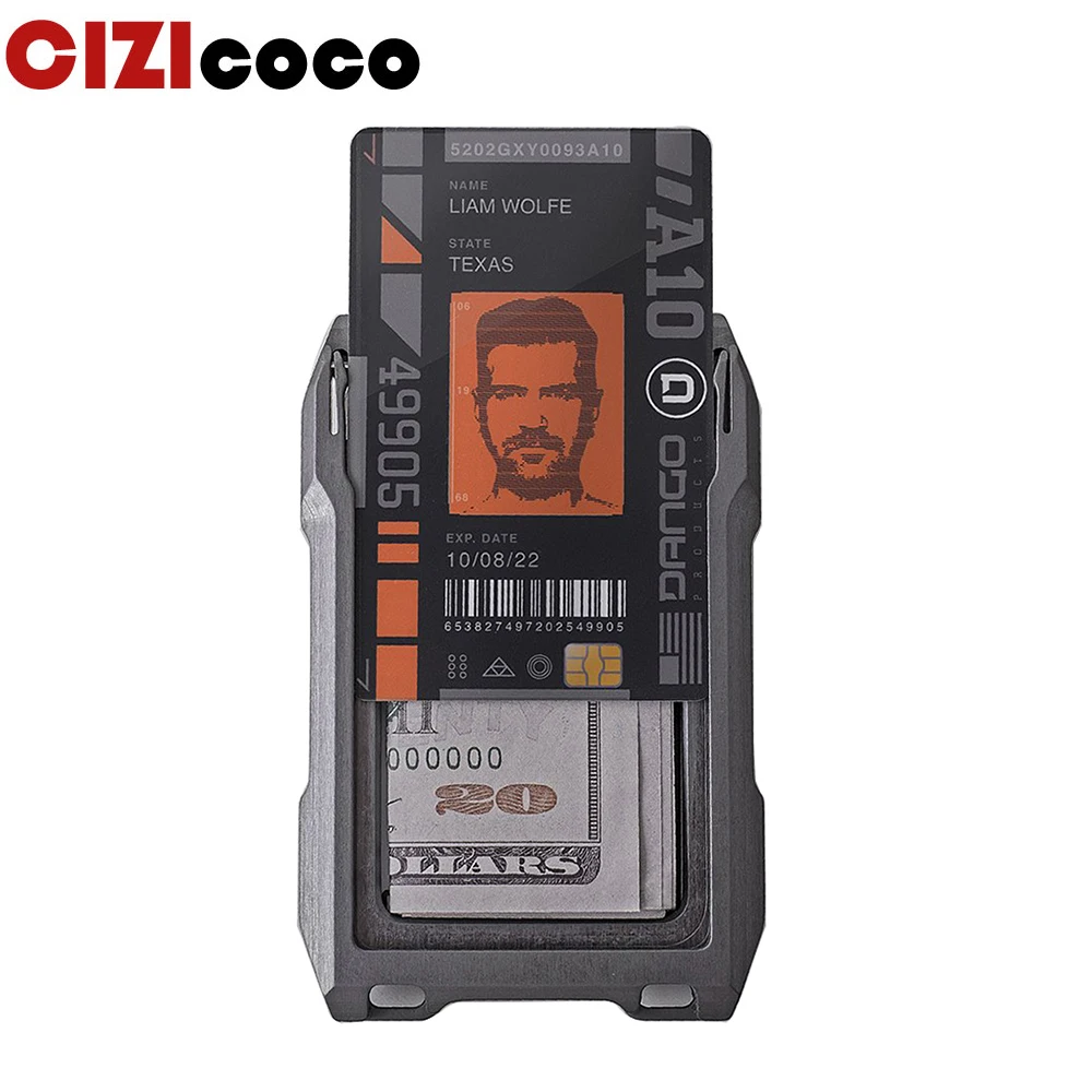 Minimalist Wallet Card-Holder Badge Business RFID Credit Metal Small Cizicoco for Aviator