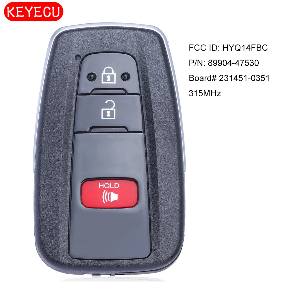 KEYECU FCCID: HYQ14FBC P/N: 89904 47530 смарт Брелок дистанционного ключа без 315 МГц для Toyota Prius 2016