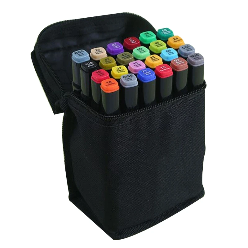 

New 24/30/36/40/48/60 Colors Markers Dual Brush Manga-Sketching Marker Set Creative Painting Teaching Aid Art Class Supplies
