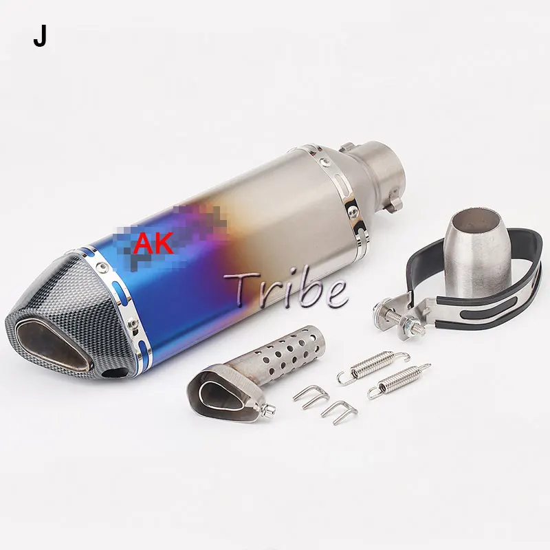 Echappement мото универсальный Escape Akrapovic выхлопная труба мотоцикла скутер Мотокросс модифицированный для YZF MT09 Z900 R6 msx 125 ATV - Цвет: Type J