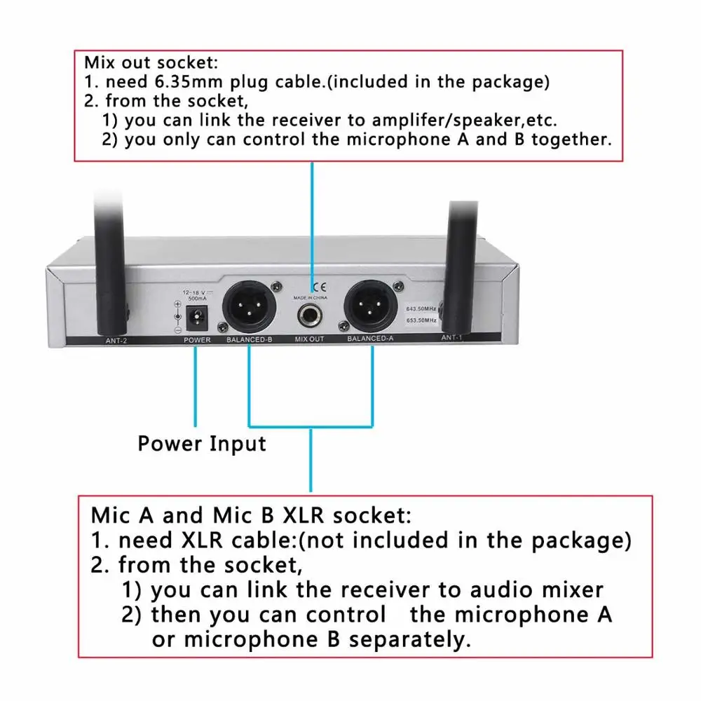 Freeboss FB-U10-S UHF беспроводной микрофон Система двойной беспроводной ручной микрофон 2 канала в серебристом цвете