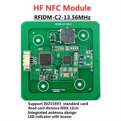 Module de lecture écriture RFID haute fréquence 13.56MHz, distance de lecture de carte 12cm, prise en charge de la carte standard ISO 15693 
