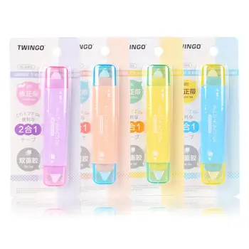 

Two In One Mini Double Sided Adhesive Roller Tape Glue Dot Liner Petit Disposable For DIY 77HA