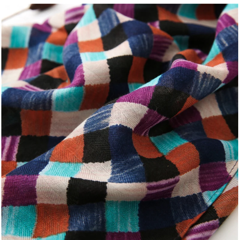 Fashion Women grid Scarf Long size 180x90cm Cotton scarves Winter Lady Scarves Soft Shawl Wrap Scarf Elegant for Christmas  (1)