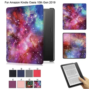 

2020 Unique design PU leather Case For Amazon Kindle Oasis 10th Gen 2019 Slim Flip Case Cover with Auto Wake/Sleep#T3