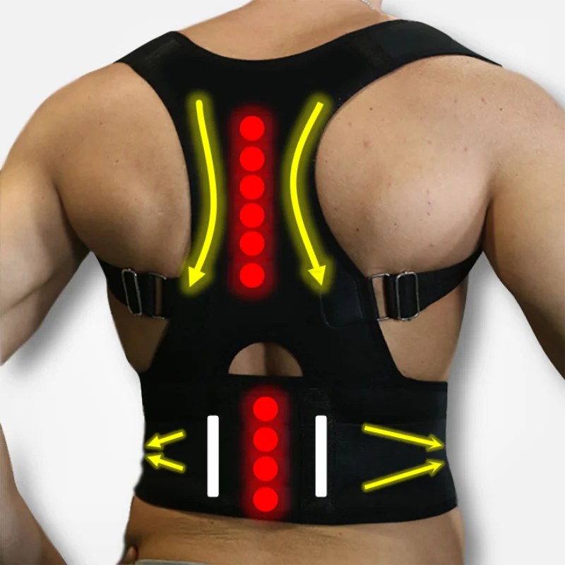 Adjustable Magnets Back Support Posture Corrector Women Men's Medical Corset Back Therapy Posture Brace Back Support Belt B002